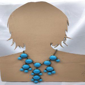 Blue Bubble Necklace on 18" Silver Toned Chain